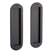 Signature Hardware 8-1/2" Tall Rounded Pop-Out Brass Pocket Passage Door Pull Matte Black