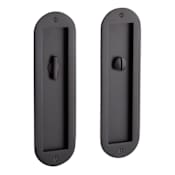 Signature Hardware 8-1/2" Tall Rounded Pop-Out Brass Pocket Privacy Door Pull Matte Black