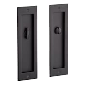 Signature Hardware 8-1/2" Tall Elongated Pop-Out Brass Pocket Privacy Door Pull Matte Black
