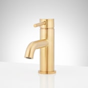 Signature Hardware Lexia 1.2 GPM Single Hole Bathroom Faucet with Pop-Up Drain Assembly Brushed Gold