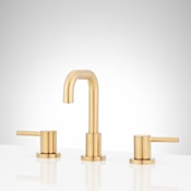 Signature Hardware Lexia 1.2 GPM Widespread Bathroom Faucet with Pop-Up Drain Assembly Brushed Gold