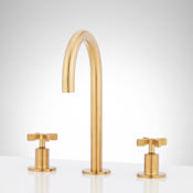 Signature Hardware Vassor 1.2 GPM Widespread Bathroom Faucet with Pop-Up Drain Assembly Brushed Gold