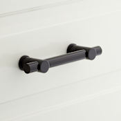 Signature Hardware Clanora 3-3/4 Inch Center to Center Bar Cabinet Pull Black / Matte Black