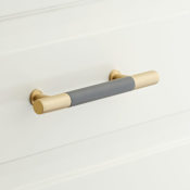 Signature Hardware Simbury 3-3/4 Inch Center to Center Bar Cabinet Pull Foggy Haze/Satin Brass