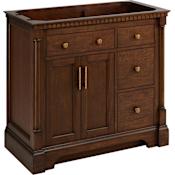 Signature Hardware Claudia 36" Mahogany Single Basin Vanity Cabinet - Cabinet Only - Less Vanity Top Antique Coffee