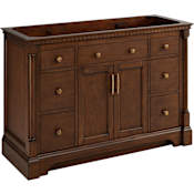 Signature Hardware Claudia 48" Mahogany Single Basin Vanity Cabinet - Cabinet Only - Less Vanity Top Antique Coffee