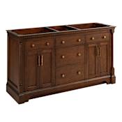 Signature Hardware Claudia 60" Mahogany Double Basin Vanity Cabinet - Cabinet Only - Less Vanity Top Antique Coffee