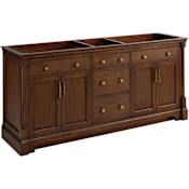 Signature Hardware Claudia 72" Mahogany Double Basin Vanity Cabinet - Cabinet Only - Less Vanity Top Antique Coffee
