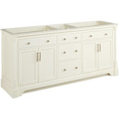 Signature Hardware Claudia 72" Mahogany Double Basin Vanity Cabinet - Cabinet Only - Less Vanity Top Antique White