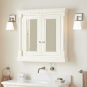 Signature Hardware Claudia 34" Framed Double Door Medicine Cabinet White