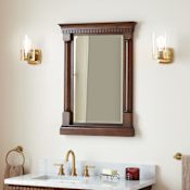 Signature Hardware Claudia 24" Modern Rectangular Framed Bathroom Wall Mirror Antique Coffee