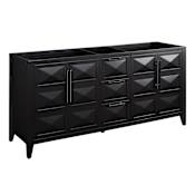 Signature Hardware Holmesdale 72" Freestanding Mahogany Double Basin Vanity Cabinet - Cabinet Only - Less Vanity Top Black