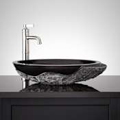 Signature Hardware Tarryton 22" Specialty Granite Vessel Bathroom Sink Black Granite