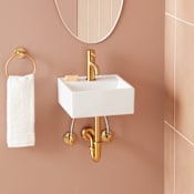 Signature Hardware Kaisy 13" Modern Porcelain Wall-Mounted Bathroom Sink with Overflow and Single Faucet Hole White