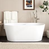 Signature Hardware Eden 67" Acrylic Soaking Freestanding Tub with Integrated Drain and Overflow and Foam Insulation Matte White