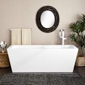 Signature Hardware Mayim 71" Acrylic Soaking Freestanding Tub with Integral Drain and Overflow and Foam Insulation Matte White