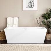 Signature Hardware Mayim 67" Acrylic Soaking Freestanding Tub with Integral Drain and Overflow and Foam Insulation Matte White