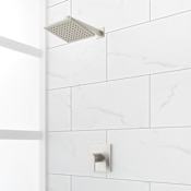 Signature Hardware Hibiscus Pressure Balanced Shower System with Shower Head, Shower Arm, and Valve Trim Brushed Nickel