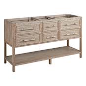Signature Hardware Robertson 60" Freestanding Mahogany Double Basin Vanity Cabinet - Cabinet Only - Less Vanity Top Brushed White