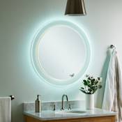 Signature Hardware Loula 32" Diameter Modern Circular Frameless Bathroom Wall Mirror with LED Lighting N/A