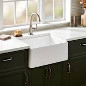 Signature Hardware Rowena 24" Farmhouse Single Basin Fireclay Kitchen Sink White