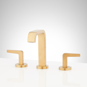 Signature Hardware Drea 1.2 GPM Widespread Bathroom Faucet with Pop-Up Drain Assembly Brushed Gold