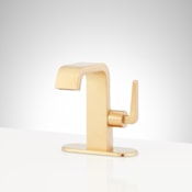 Signature Hardware Drea 1.2 GPM Single Hole Bathroom Faucet with Pop-Up Drain Assembly Brushed Gold