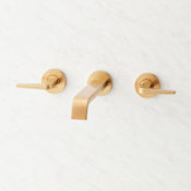 Signature Hardware Drea Wall Mounted Tub Filler with Valve Brushed Gold