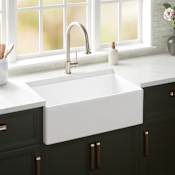 Signature Hardware Rowena 30" Farmhouse Single Basin Fireclay Kitchen Sink White