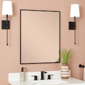 Signature Hardware Kardon 24" W x 30" H Rectangular Framed Bathroom Wall Mirror Matte Black Powder Coat