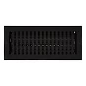 Signature Hardware 4" x 10" Cast Iron Floor Register Black Powder Coat