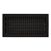 Signature Hardware 6" x 14" Cast Iron Wall Register Black Powder Coat