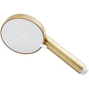 Signature Hardware Round Paddle 1.8 GPM Multi Function Hand Shower Aged Brass