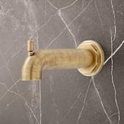 Signature Hardware Greyfield 7-1/8" Integrated Diverter Tub Spout Aged Brass