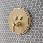 Signature Hardware Greyfield Simple Select 2-Way Pressure Balance Shower Trim - Rough-In Valve Included Aged Brass