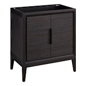 Signature Hardware Aliso 30" Single Free Standing Teak Vanity Cabinet Only - Less Vanity Top Charred Timber Black