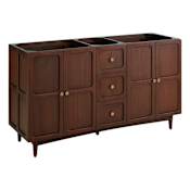 Signature Hardware Delavan 60" Freestanding Mahogany Double Basin Vanity Cabinet - Cabinet Only - Less Vanity Top Cold Brew