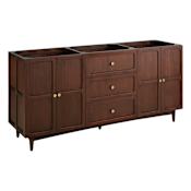 Signature Hardware Delavan 72" Freestanding Mahogany Double Basin Vanity Cabinet - Cabinet Only - Less Vanity Top Cold Brew