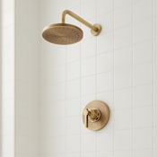 Signature Hardware Greyfield Pressure Balanced Shower Only Package with Rainfall Shower Head - Accufit Rough-In Valve Included Aged Brass