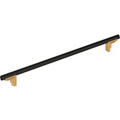 Signature Hardware Anberlin 18 Inch Center to Center Appliance Pull - Matte Black Handle Brushed Gold