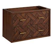 Signature Hardware Patzi 30" Single Wall Mounted Vanity Cabinet Only - Less Vanity Top Chocolate Bark Brown