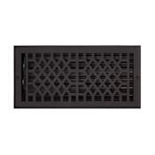 Signature Hardware Antique Cast Iron Wall Register - 8" x 14" (10" x 16" Overall) Black Powder Coat