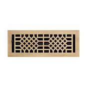 Signature Hardware Antique Style Brass Floor Register - 4" x 10" (5-3/4" x 11-5/8" Overall) Antique Brass