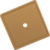 Signature Hardware 1-9/16" Contemporary Square Cabinet Knob Backplate Brushed Gold