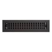 Signature Hardware Modern Steel Floor/Wall Register - 2-1/4" x 10" Matte Black