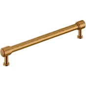 Signature Hardware Lazzara 8-13/16 Inch Center to Center Hammered Bar Cabinet Pull Brushed Gold