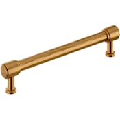 Signature Hardware Lazzara 6-5/16 Inch Center to Center Hammered Bar Cabinet Pull Brushed Gold
