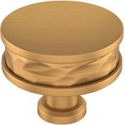 Signature Hardware Lazzara 1-1/2 Inch Hammered Mushroom Cabinet Knob Brushed Gold