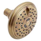 Signature Hardware FundamentALL 4-1/2" Round Multifunction 1.75 GPM Shower Head Aged Brass