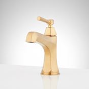 Signature Hardware Elita 1.2 GPM Single Hole Bathroom Faucet with Pop-Up Drain Assembly Brushed Gold